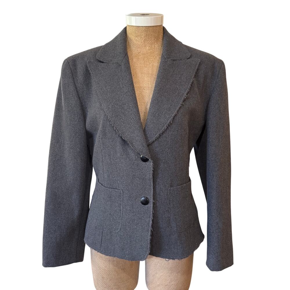 A/X ARMANI EXCHANGE Gray Wool Blazer Jacket Professional Size 12 Made In Italy